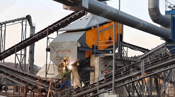 200 t/h basalt crushing production line in India